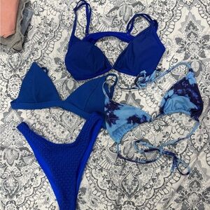 Blue and Tie-Dye Bikini Set